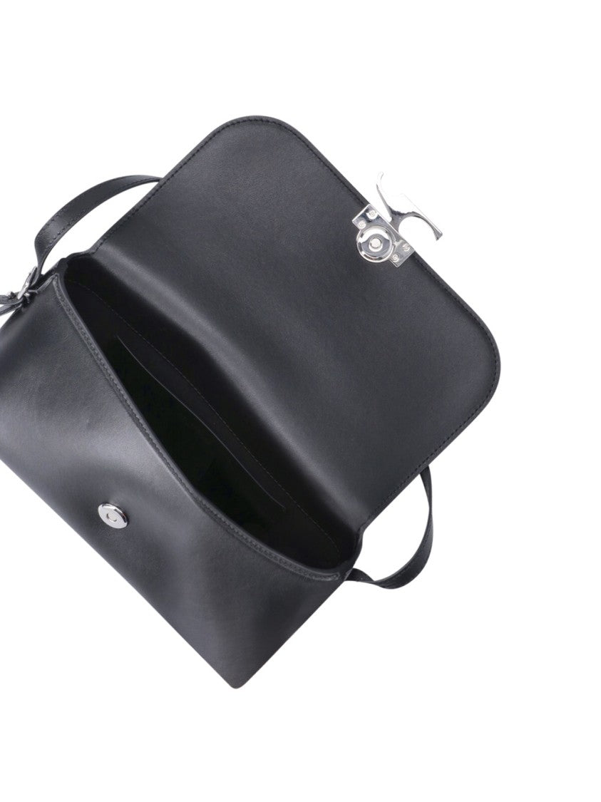 Courrèges Black Icotype Flap Shoulder Bag