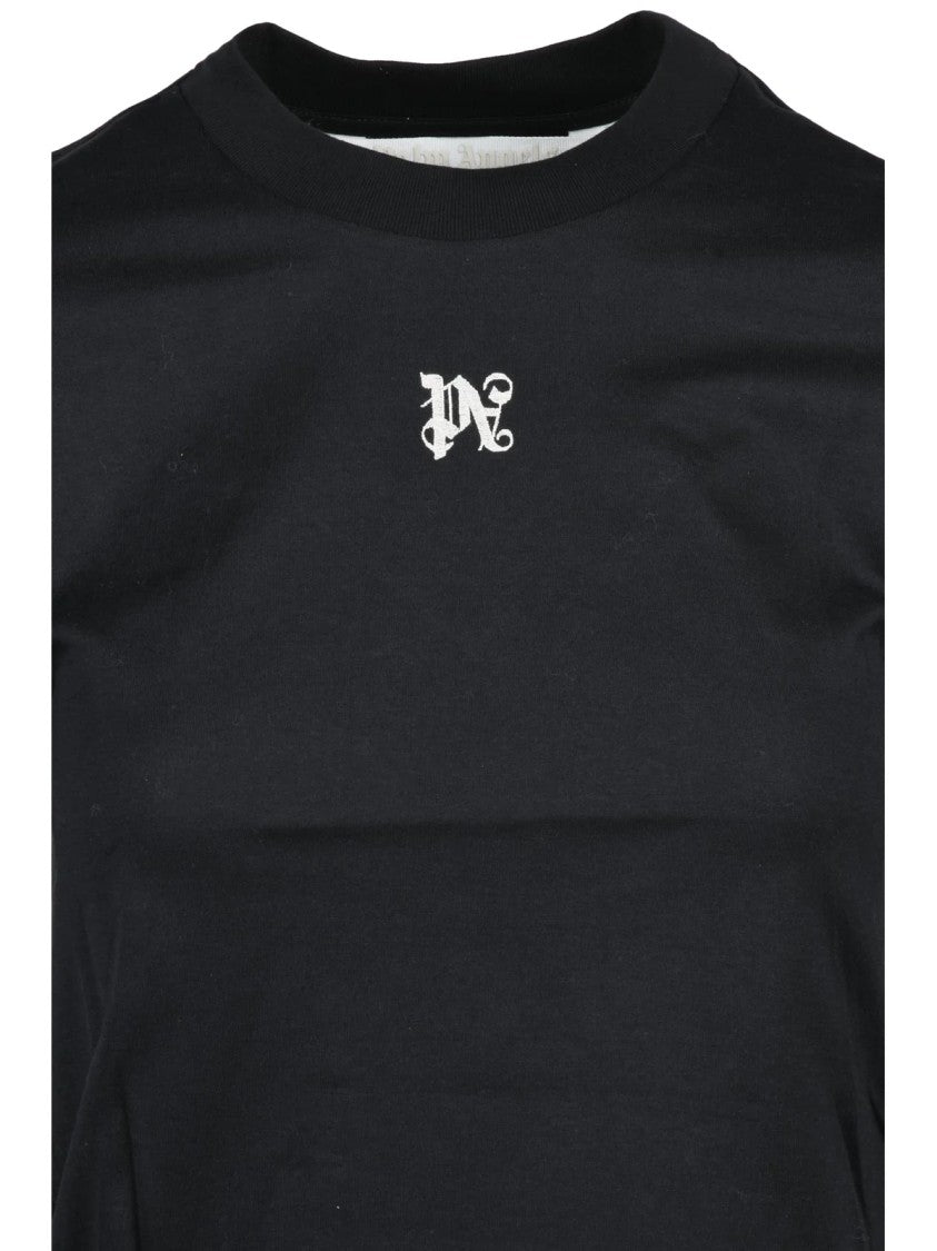 Palm Angels Black Cotton Gothic T-Shirt