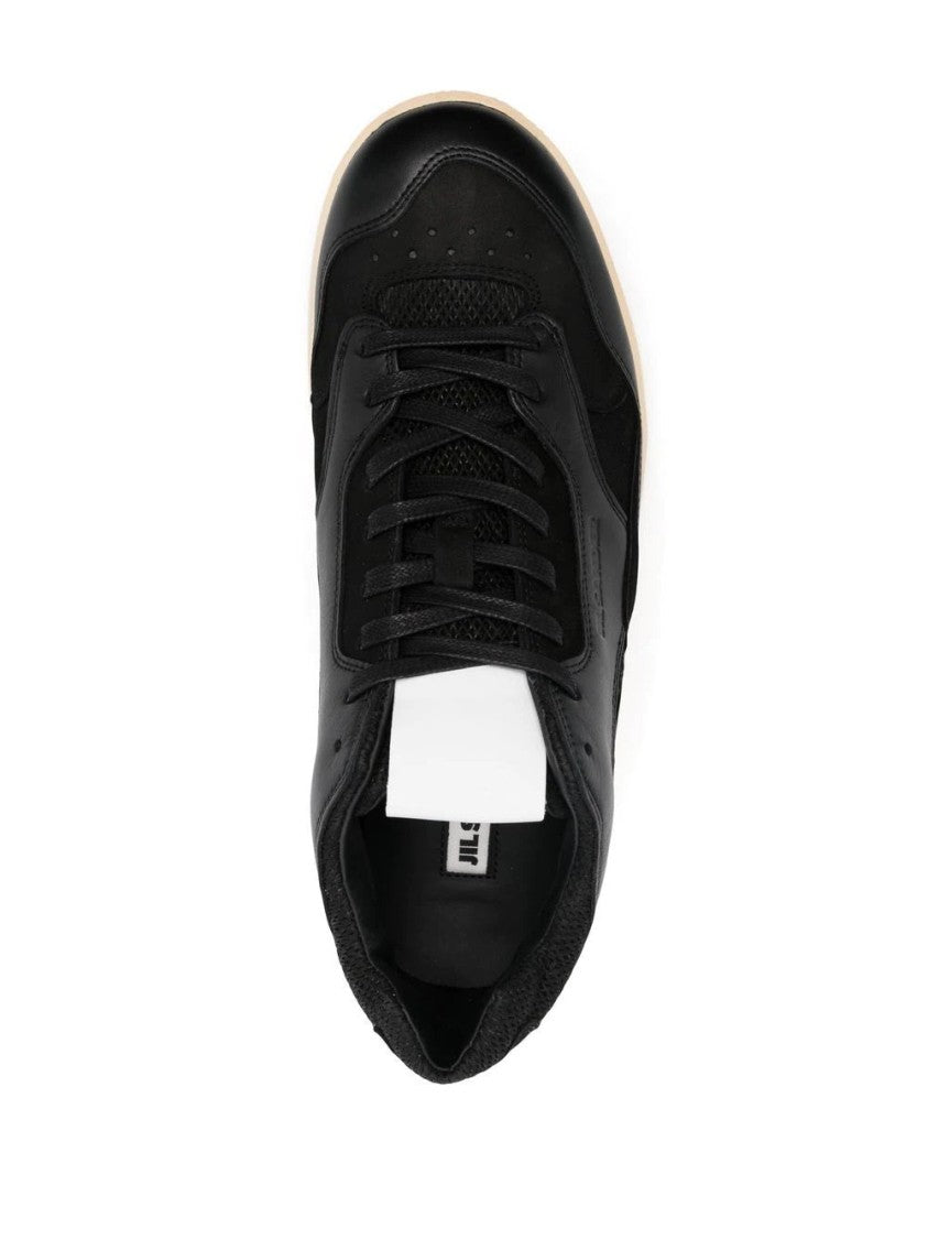 Jil Sander Elevated Black Sneakers With Textured Finish