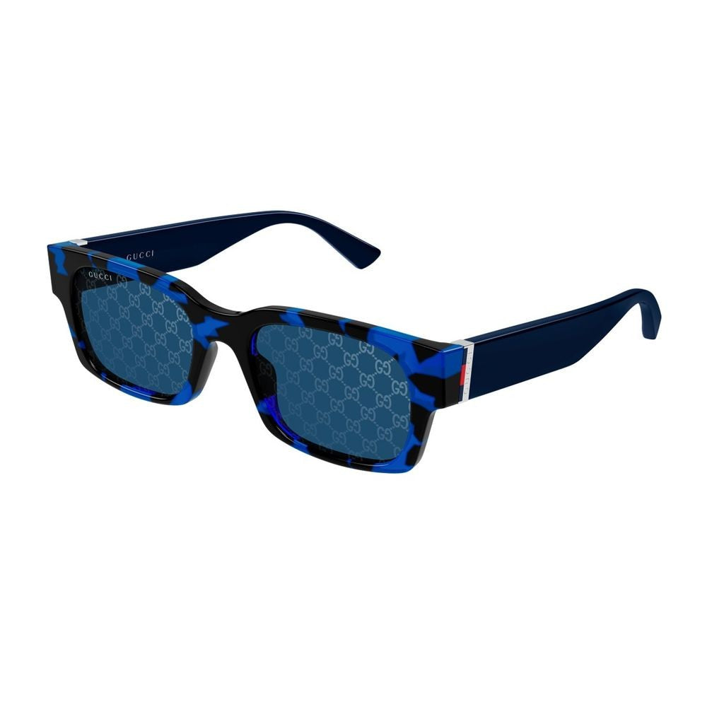 Gucci Rectangular Bold Patterned Sunglasses With Havana Design Gg2084s Linea Sign