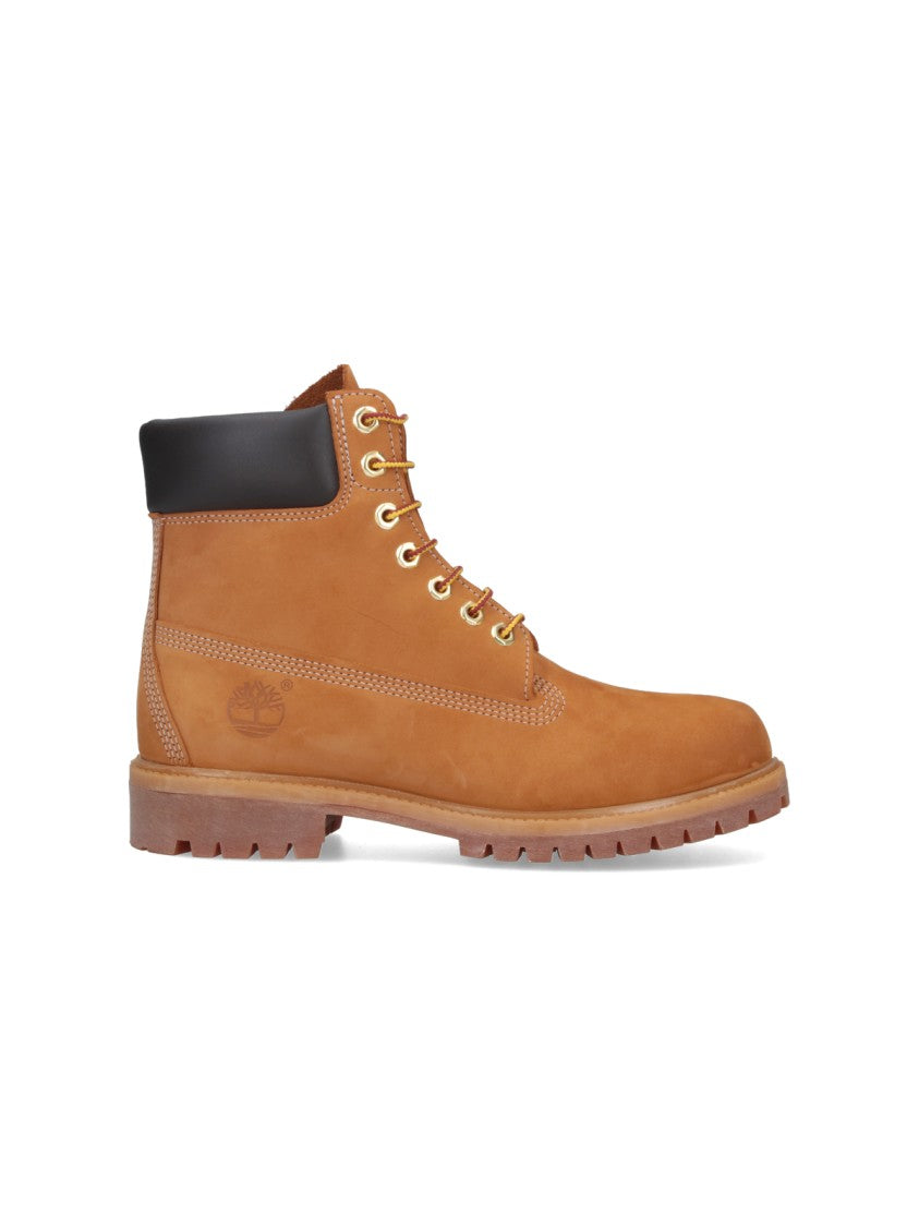 Timberland Rugged Tan Leather Boots With Padded Collar