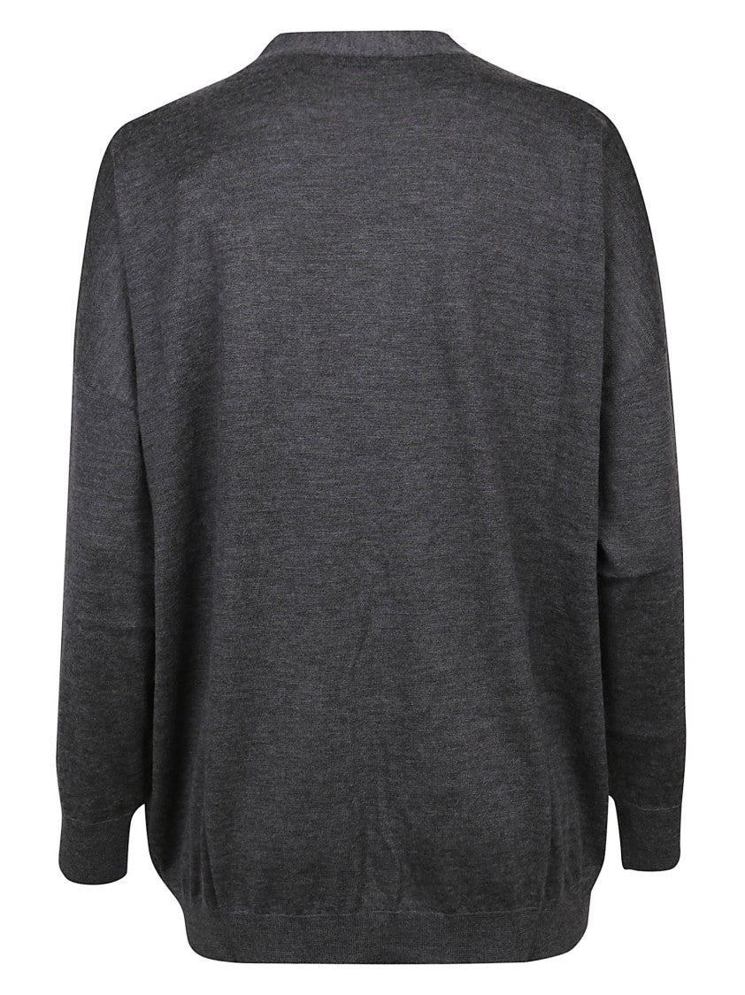 Brunello Cucinelli Relaxed Fit Deep V-Neck Sweater