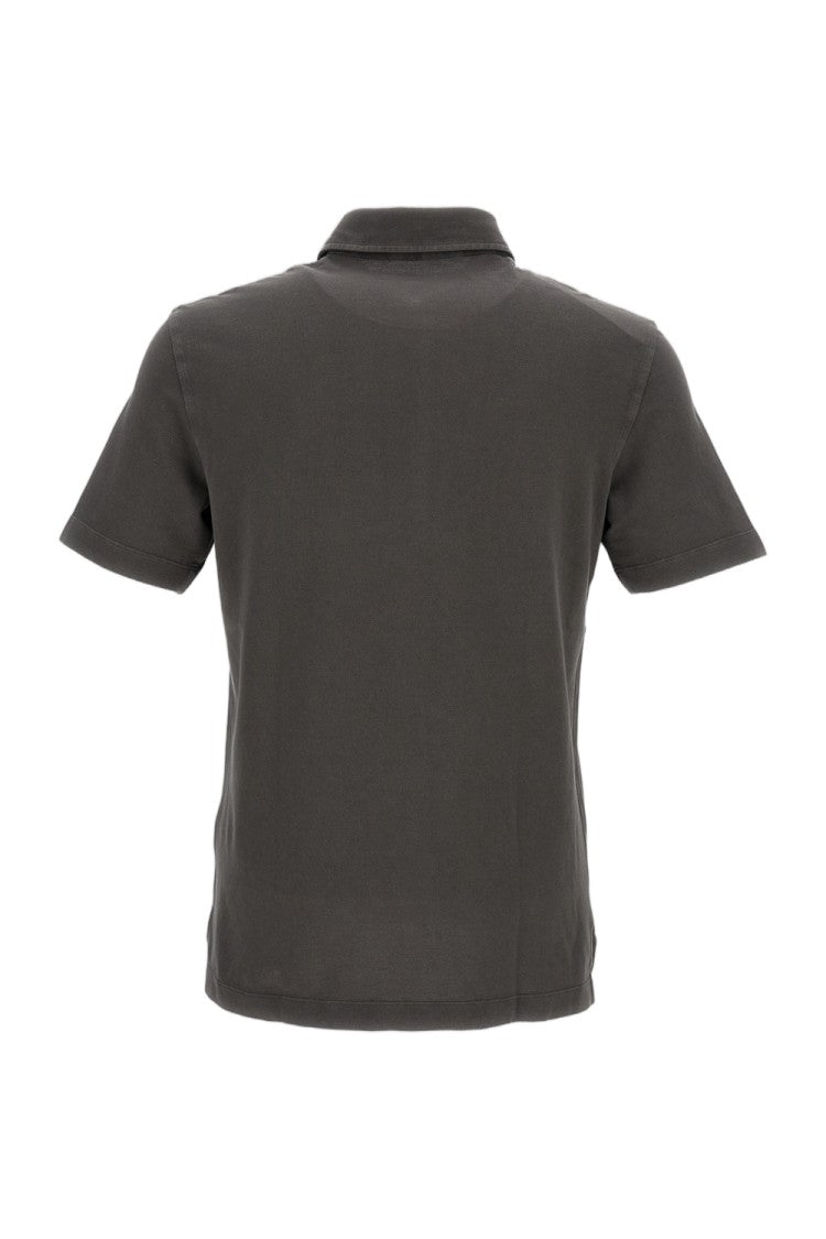 Drumohr Sophisticated Grey Polo Shirt With Classic Collar