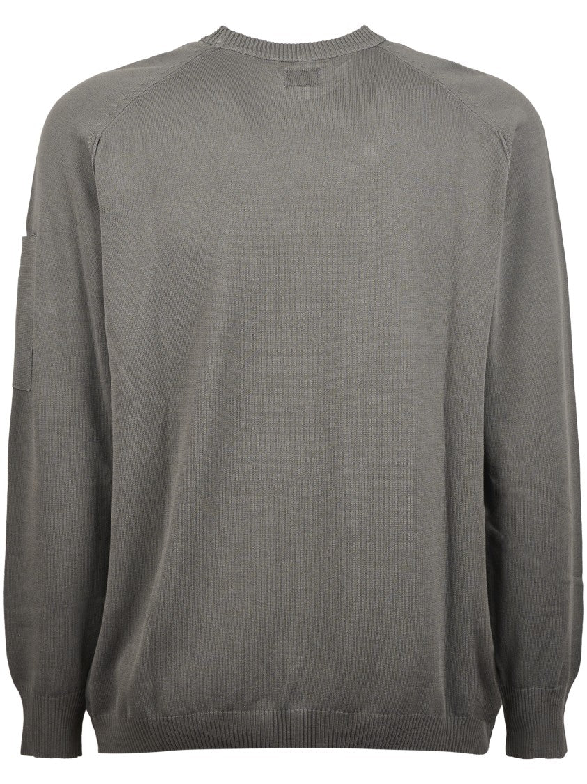 C.P. Company Cotton Crepe Crewneck Utility Lens Sweater