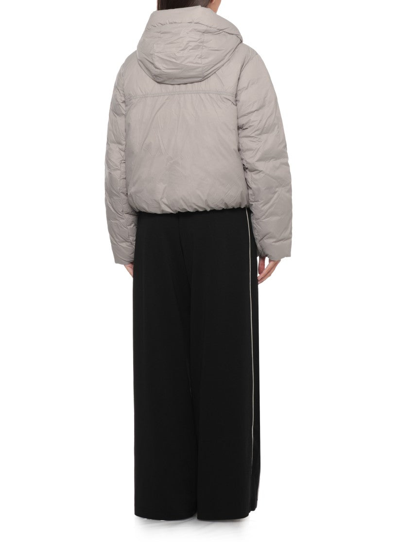 Canada Goose Cropped Grey Padded Jacket With Hood