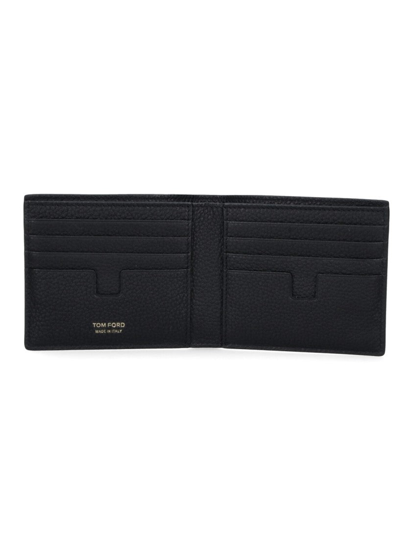 Tom Ford Bi-Fold Wallet In Black Calfskin