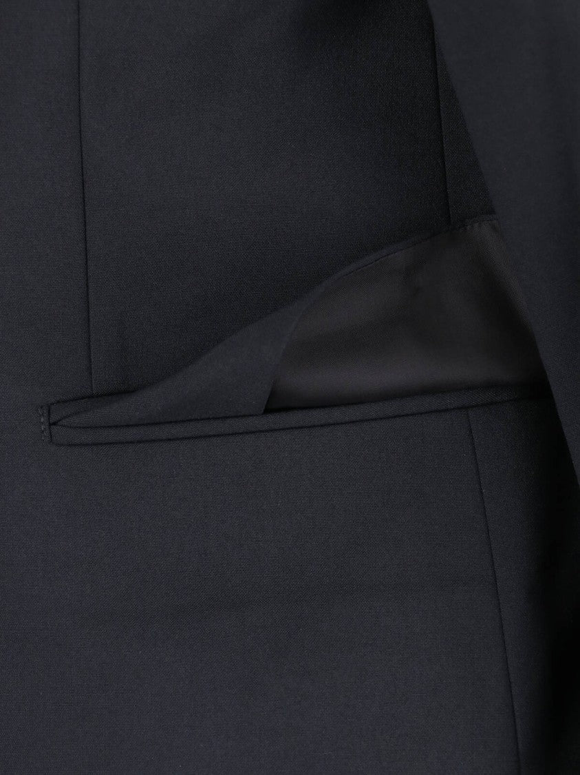 Comme Des Garçons Black Ruffled Trim Rounded Collar Jacket