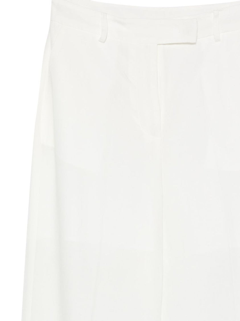 Liu Jo White Pressed Crease Wide-Leg Pants