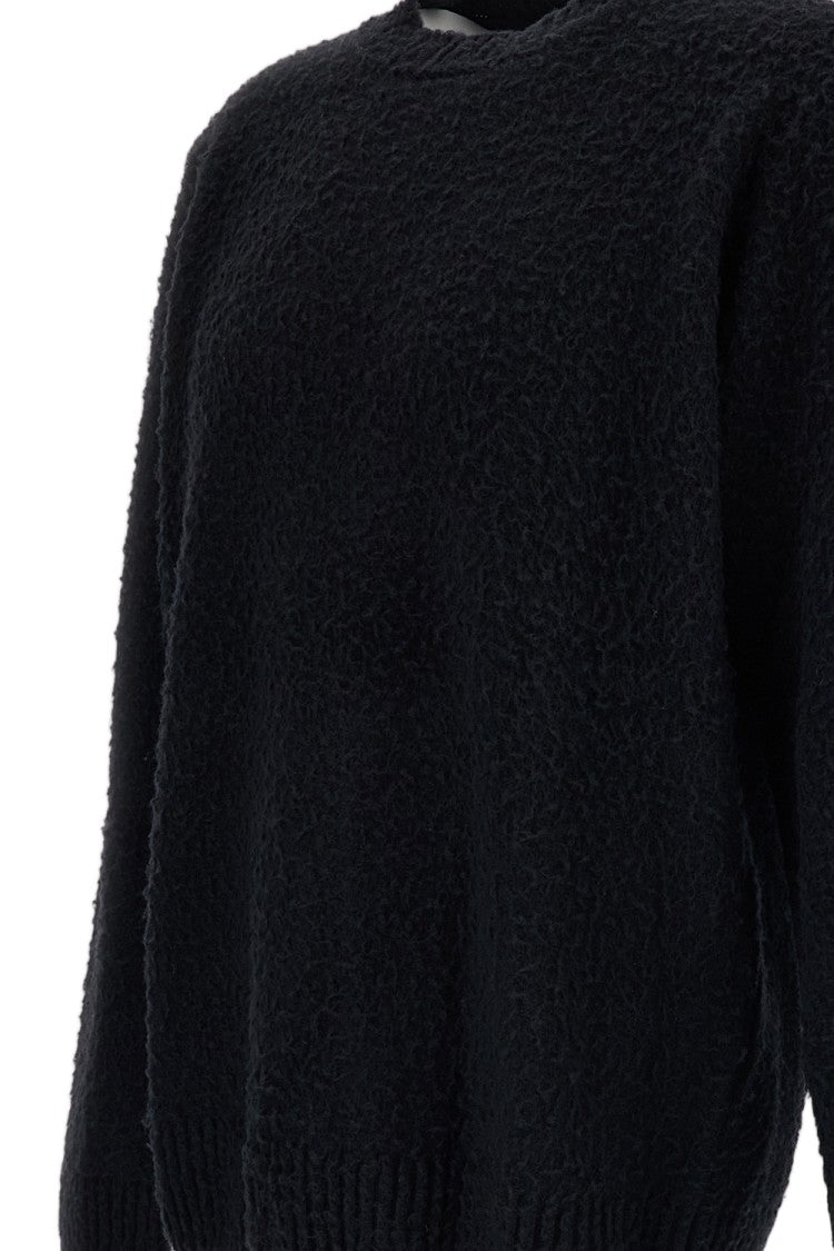 Original Vintage Black Brushed Wool-Blend Crewneck Sweater