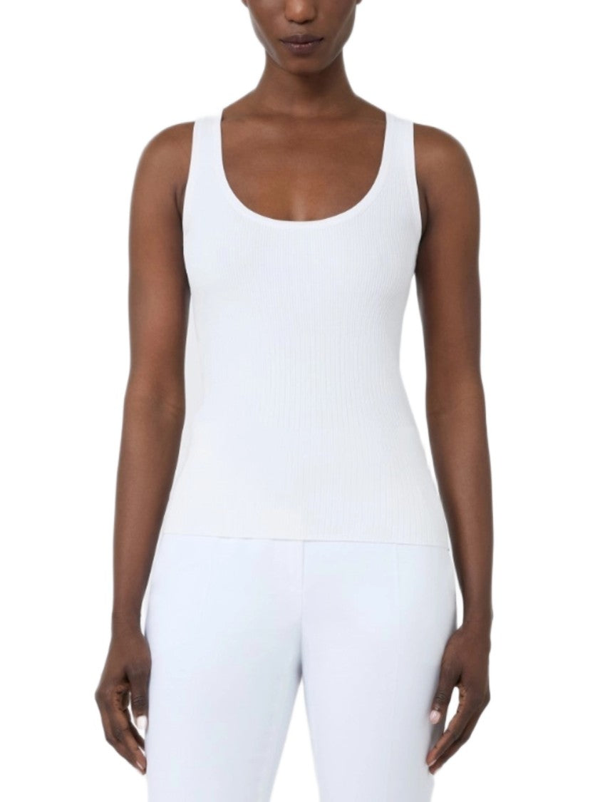 Max Mara Viscose Ribbed Irregular Barca Top