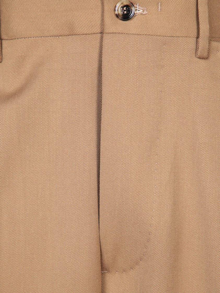Dell'oglio Tailored Beige Trousers With Streamlined Silhouette