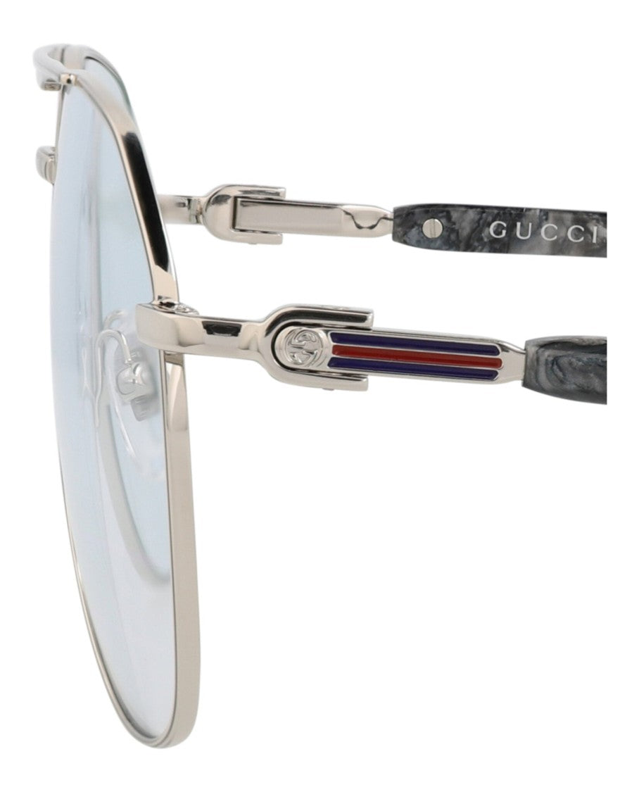 Gucci Aviator-Frame Metal Sunglasses