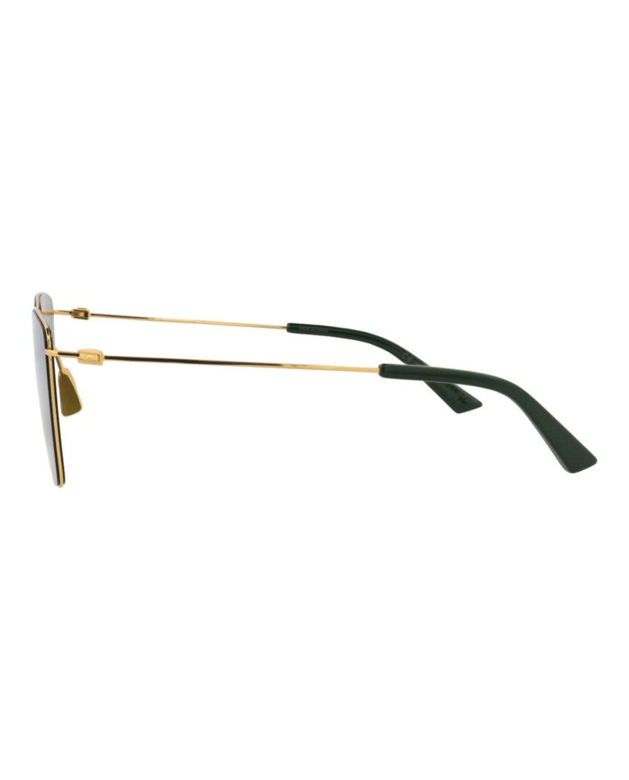 Bottega Veneta Square-Frame Metal Sunglasses With Adjustable Nosepads