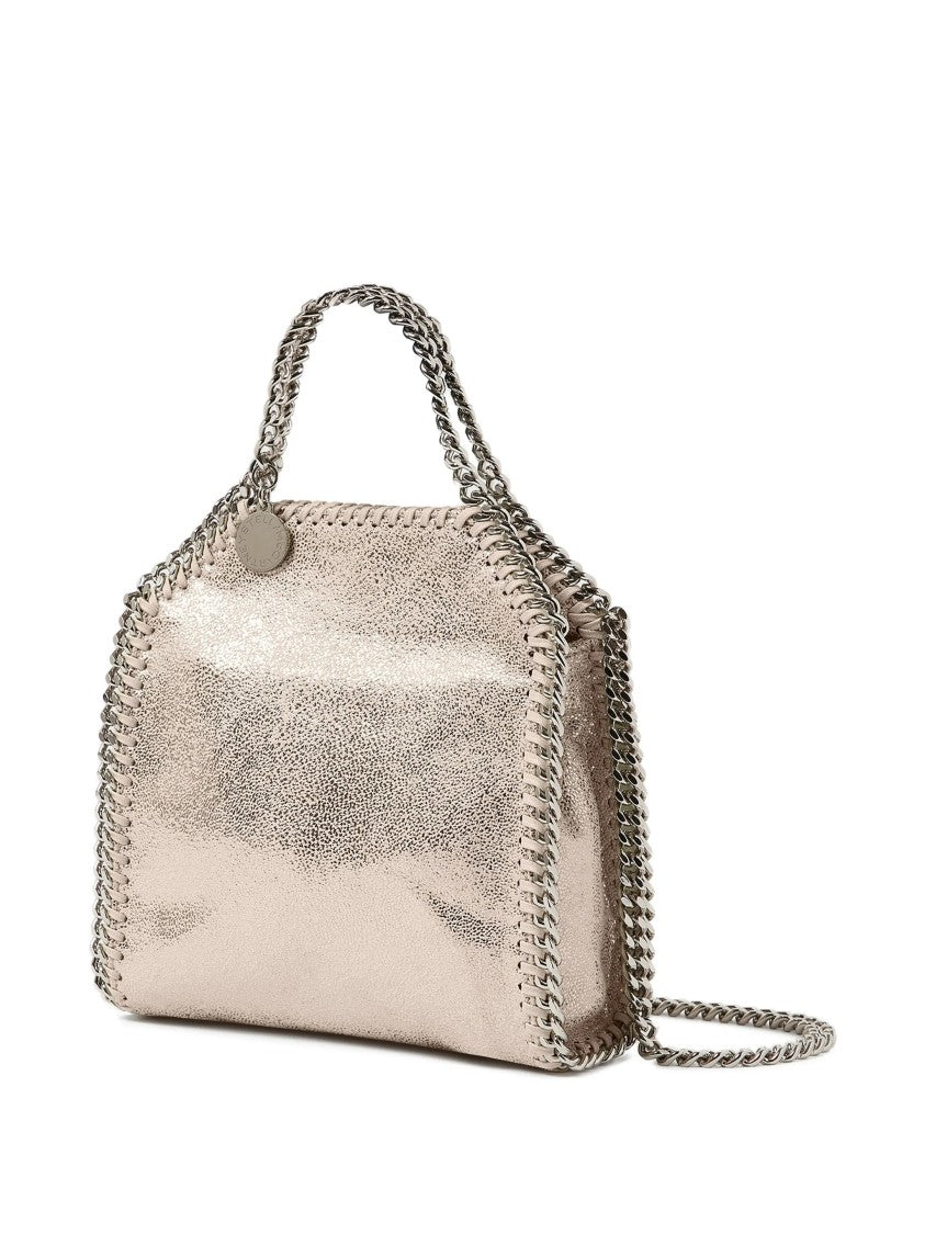 Stella Mccartney Structured Metallic Shoulder Bag With Chain Trim