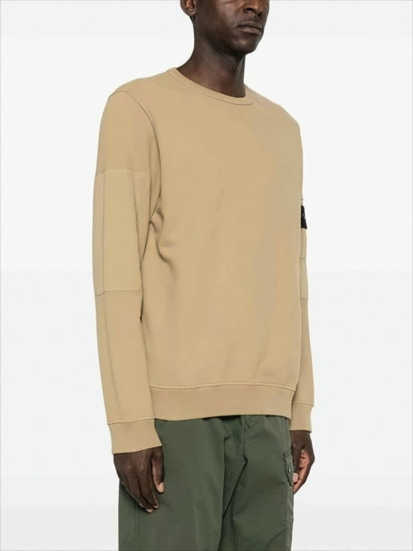 Stone Island Smooth Solid-Colored Long-Sleeve Crewneck Sweatshirt