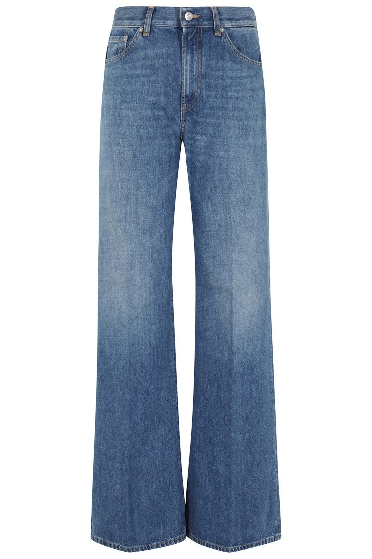 Dondup Indigo Amber Flared Cotton Jeans