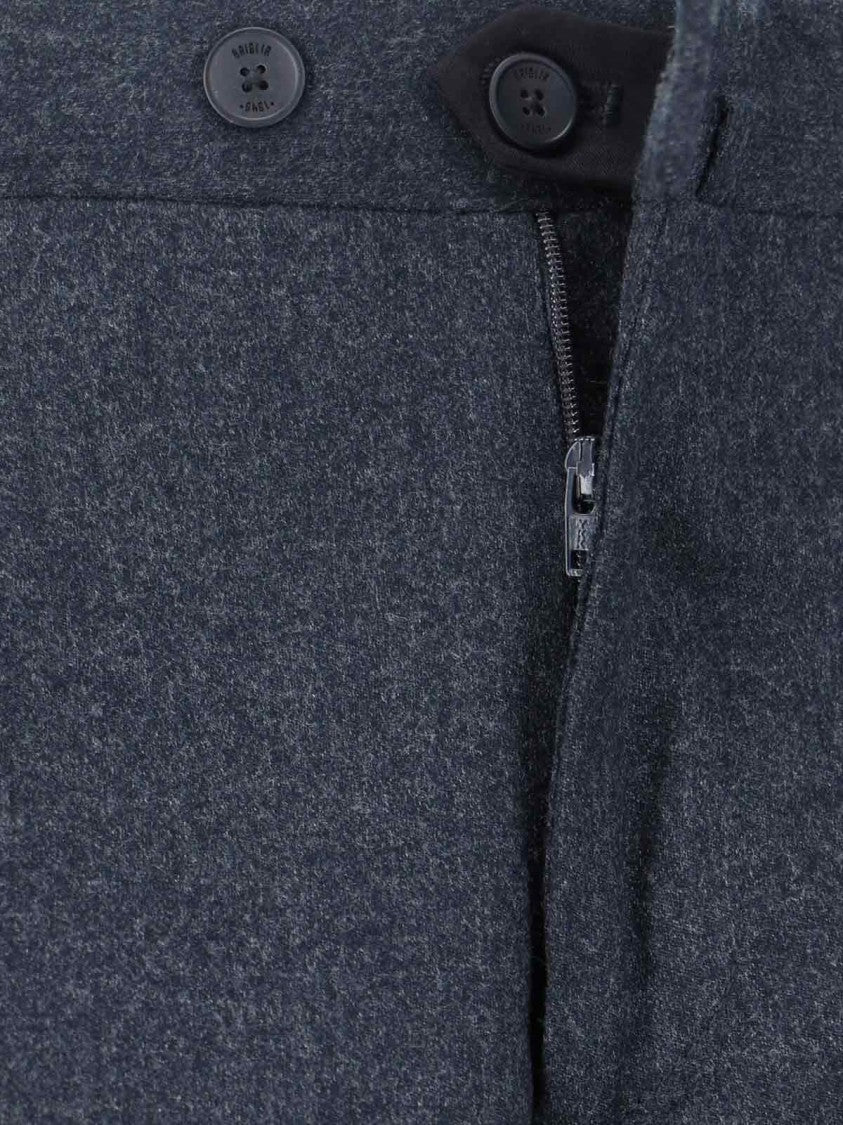 Briglia Medium-Waisted Gray Trousers With Tailored Fit And Pleats