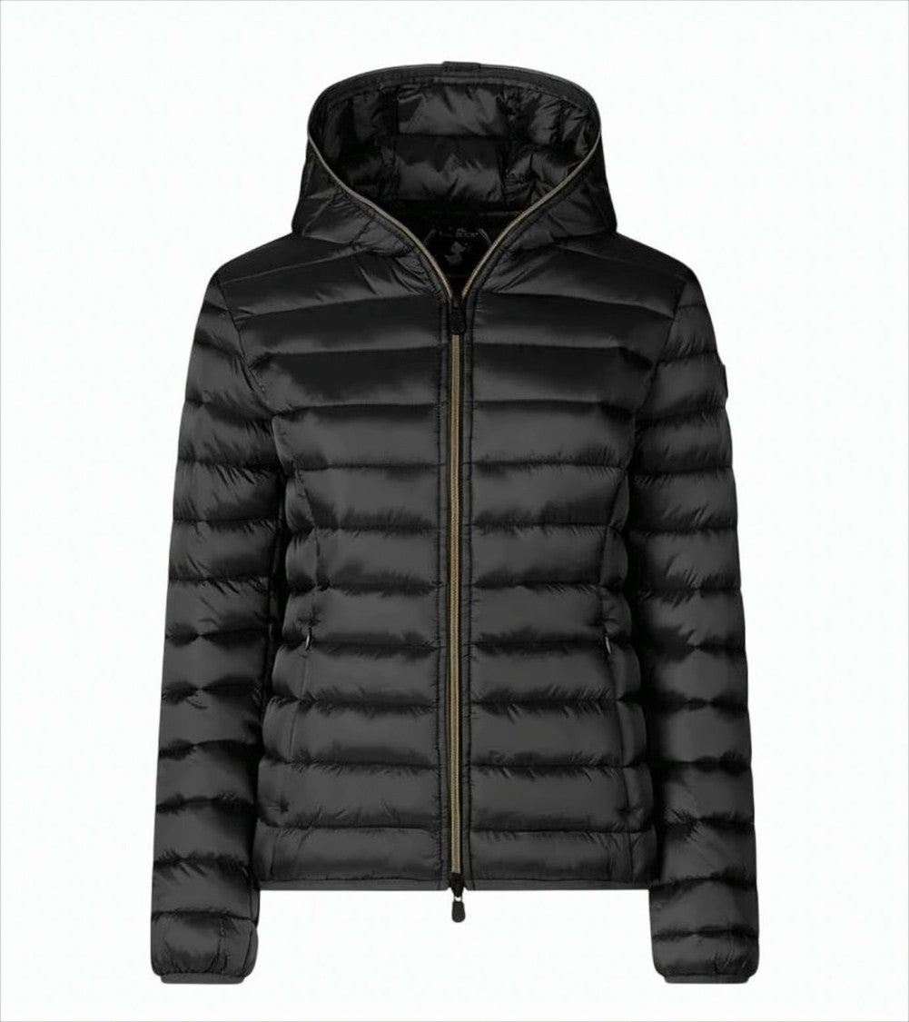 Save The Duck Hooded Short Coat With Quilted Design