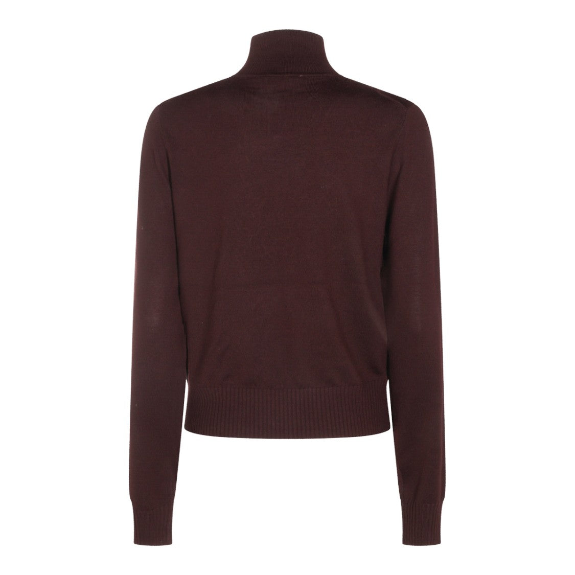 Zimmermann Fitted Burgundy Sweater With Lace V-Detail And Turtleneck