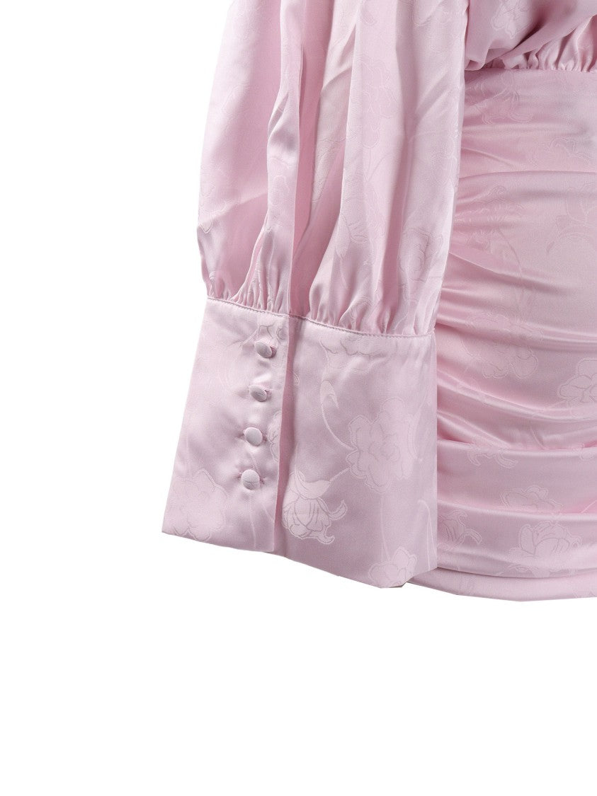 Rotate Orchid Ice Bow Gathered Mini Dress