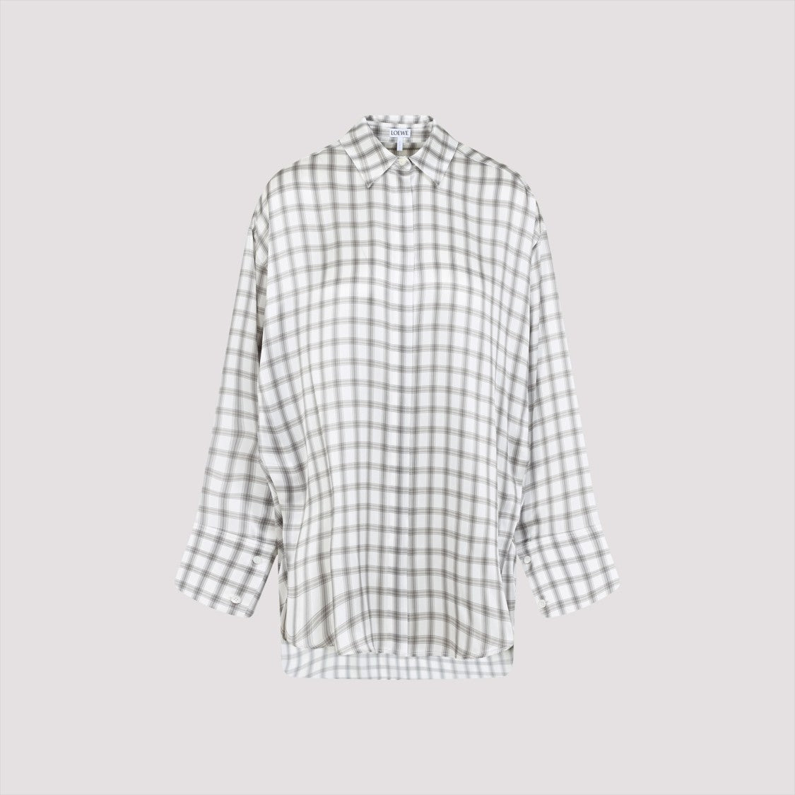 Loewe White And Grey Silk Shirt