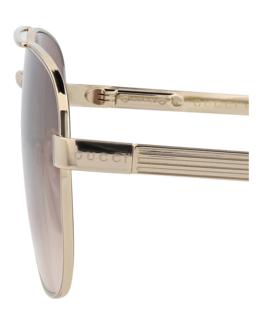 Gucci Aviator-Frame Metal Sunglasses
