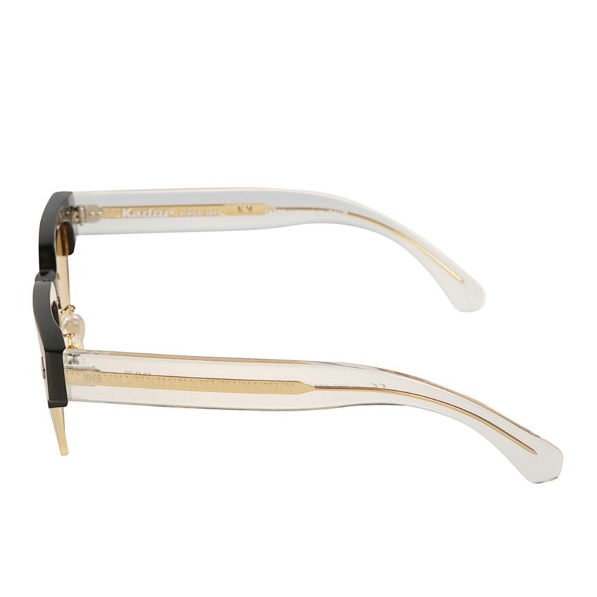 Kador Tobako Cm Bold Black Sunglasses With Amber Tinted Lenses