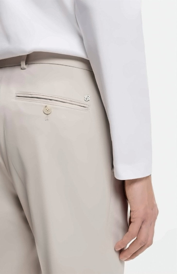 Boss Beige Genius Tu Buttoned Trousers