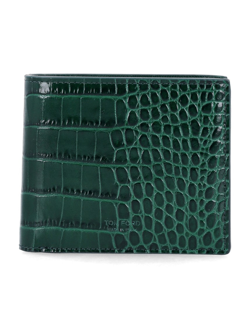 Tom Ford Crocodile-Printed Leather Bifold Wallet