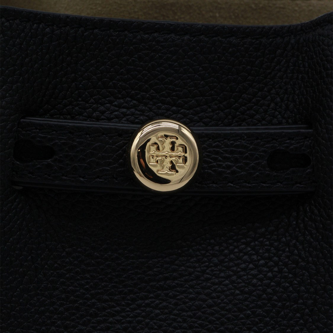 Tory Burch Compact Black Handbag With Pebbled Texture