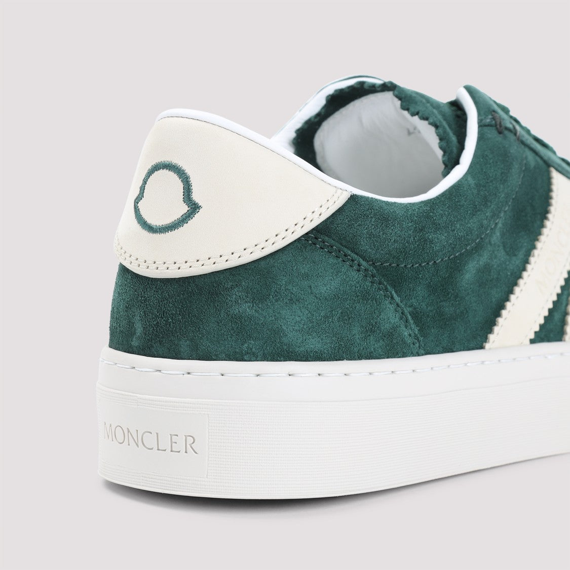 Moncler Monaco 2 Green Leather Sneakers