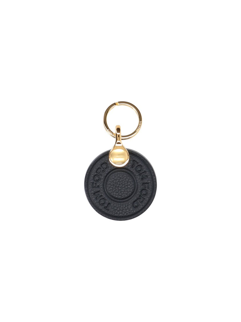 Tom Ford Leather Key Ring, Black