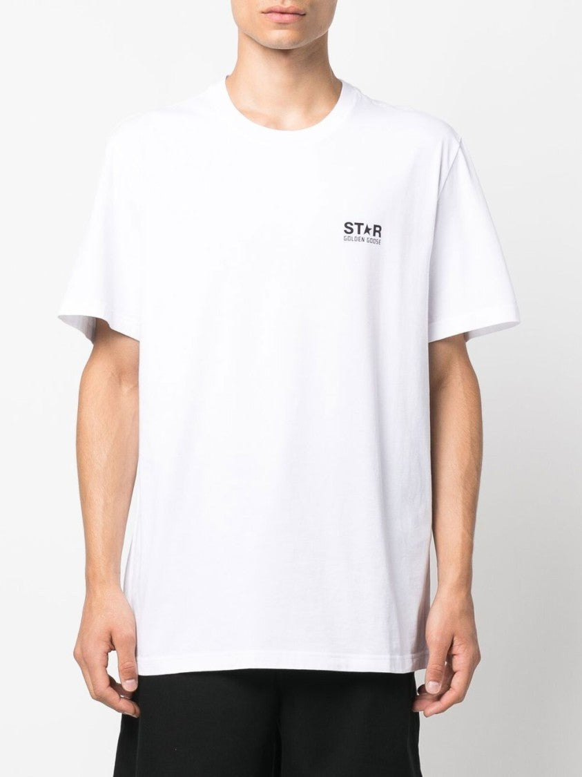 Golden Goose Cloud White Cotton Jersey T-Shirt With Star Graphic