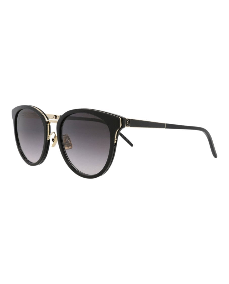 Saint Laurent Round-Frame Acetate Sunglasses With Gold-Tone Accents