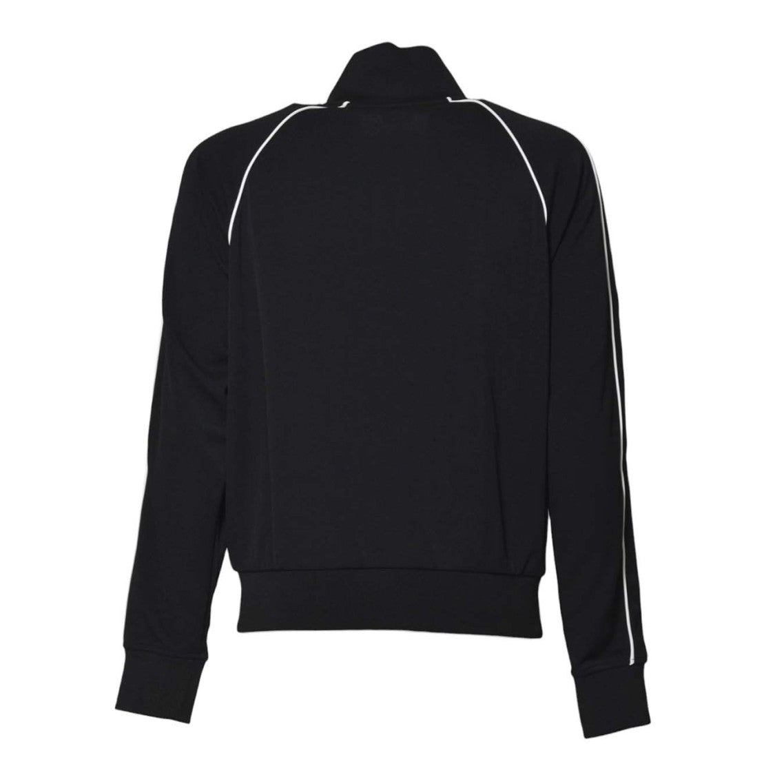 Kenzo Black Zip-Up Sweatshirt With Contrast Piping And Logo Detail