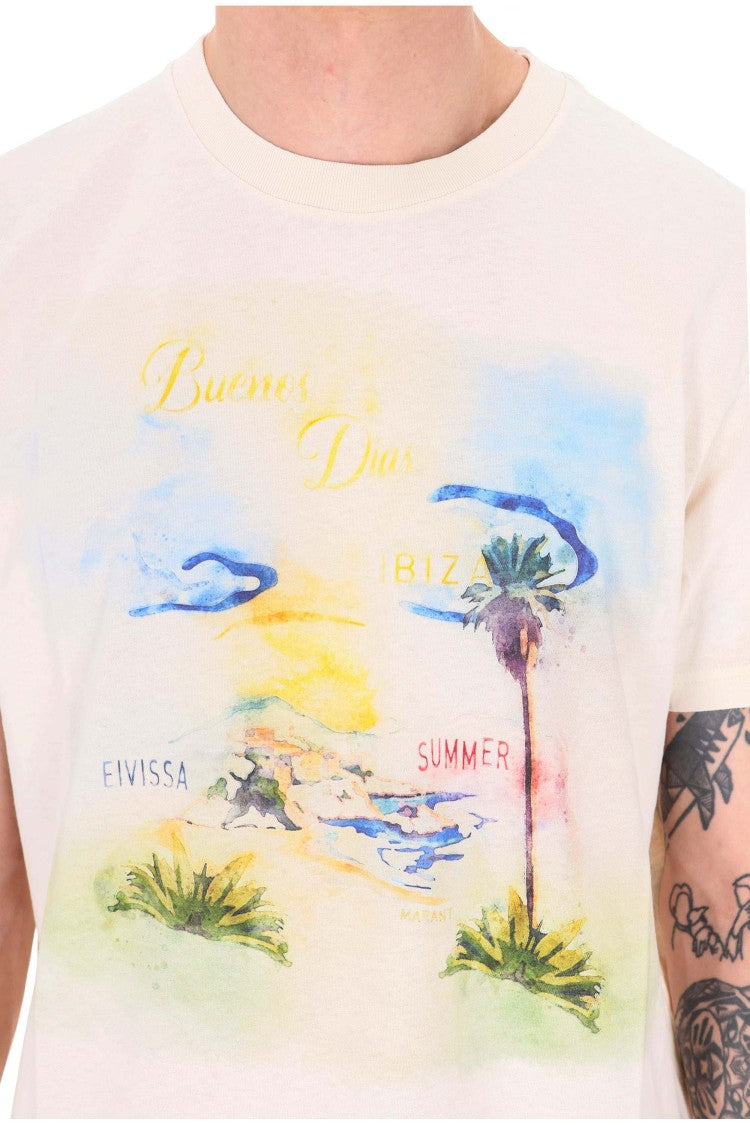 Isabel Marant Honore Paris Front Graphic Cotton T-Shirt