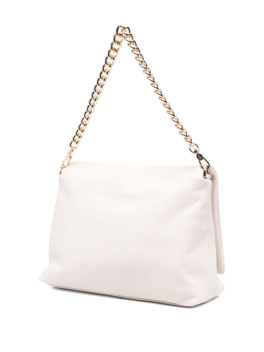 Liu Jo Textured Gray Shoulder Bag With Gold Clasp