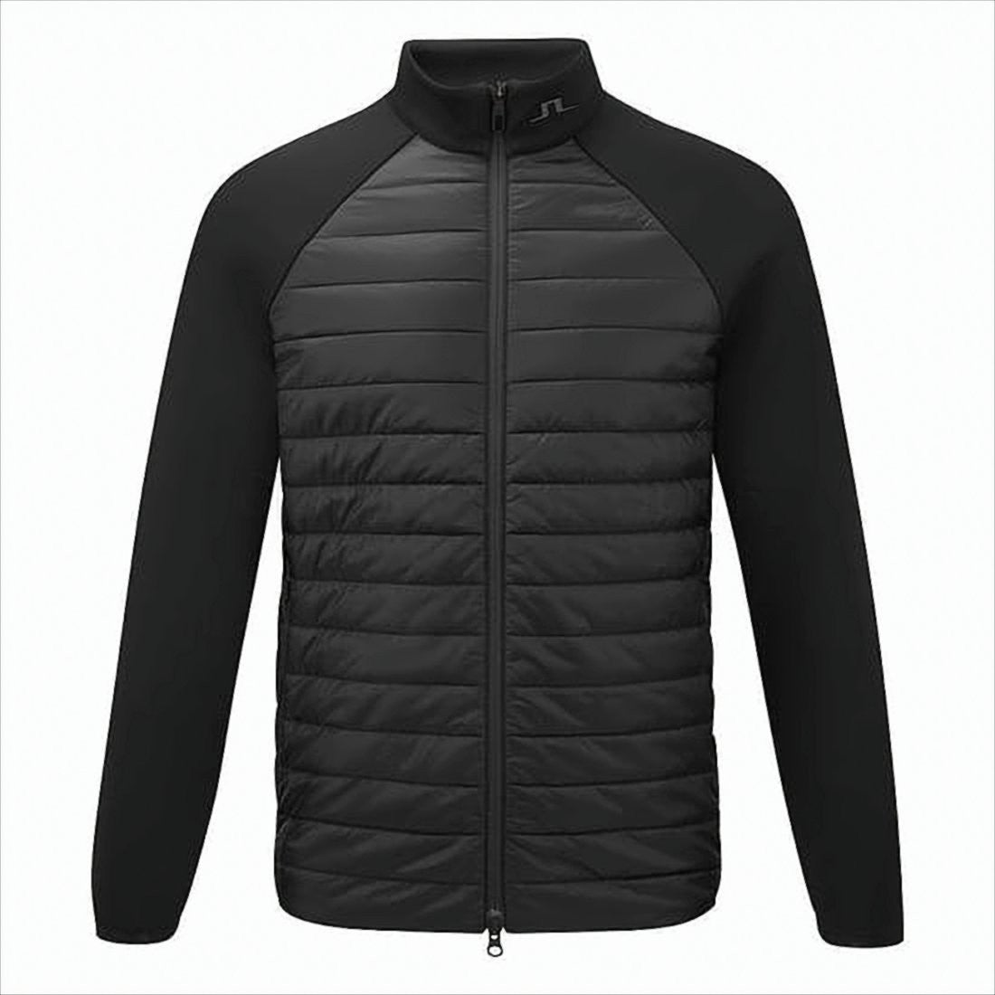J Lindeberg Quilted Black Jacket With Smooth Fabric Accents