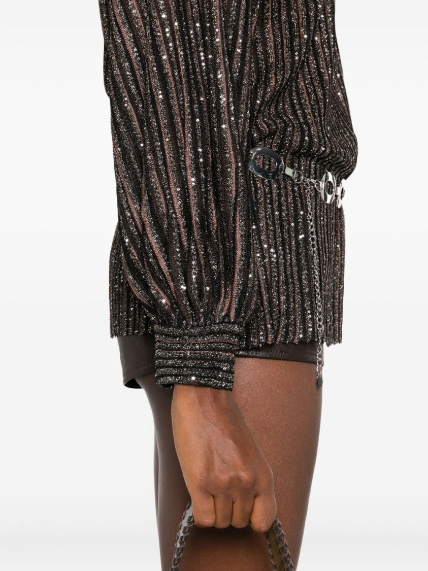 Missoni Textured Brown And Black Striped Sweater