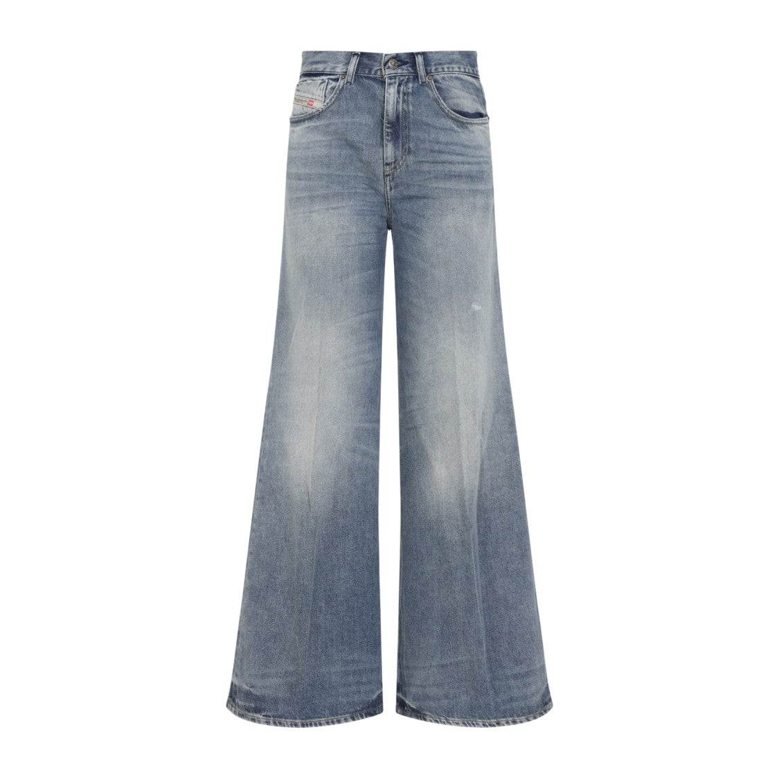 Diesel High-Waisted Wide-Leg Jeans With Vintage Wash