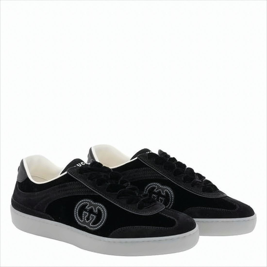 Gucci Velvet Low-Top Sneakers With Contrasting Rubber Sole