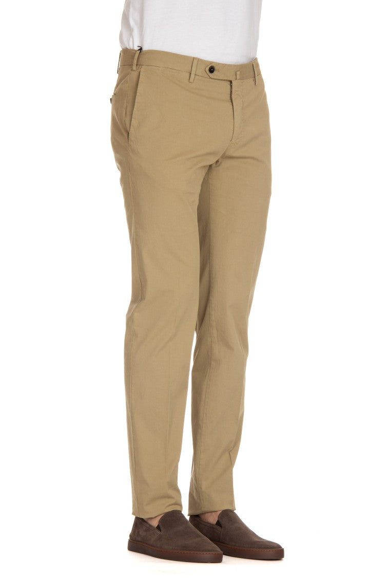 Pt Torino Super Slim Cotton Gabardine Trousers
