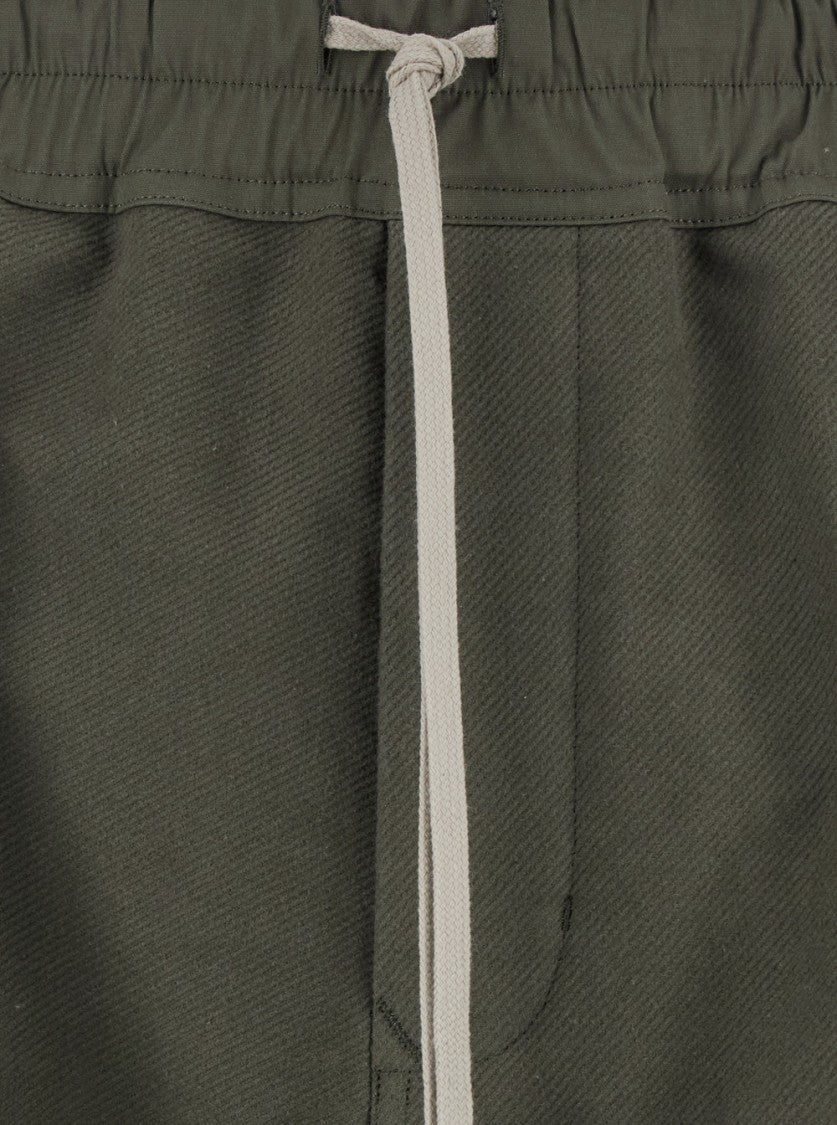 Rick Owens Dietrich' Green Pants With Elastic Waist