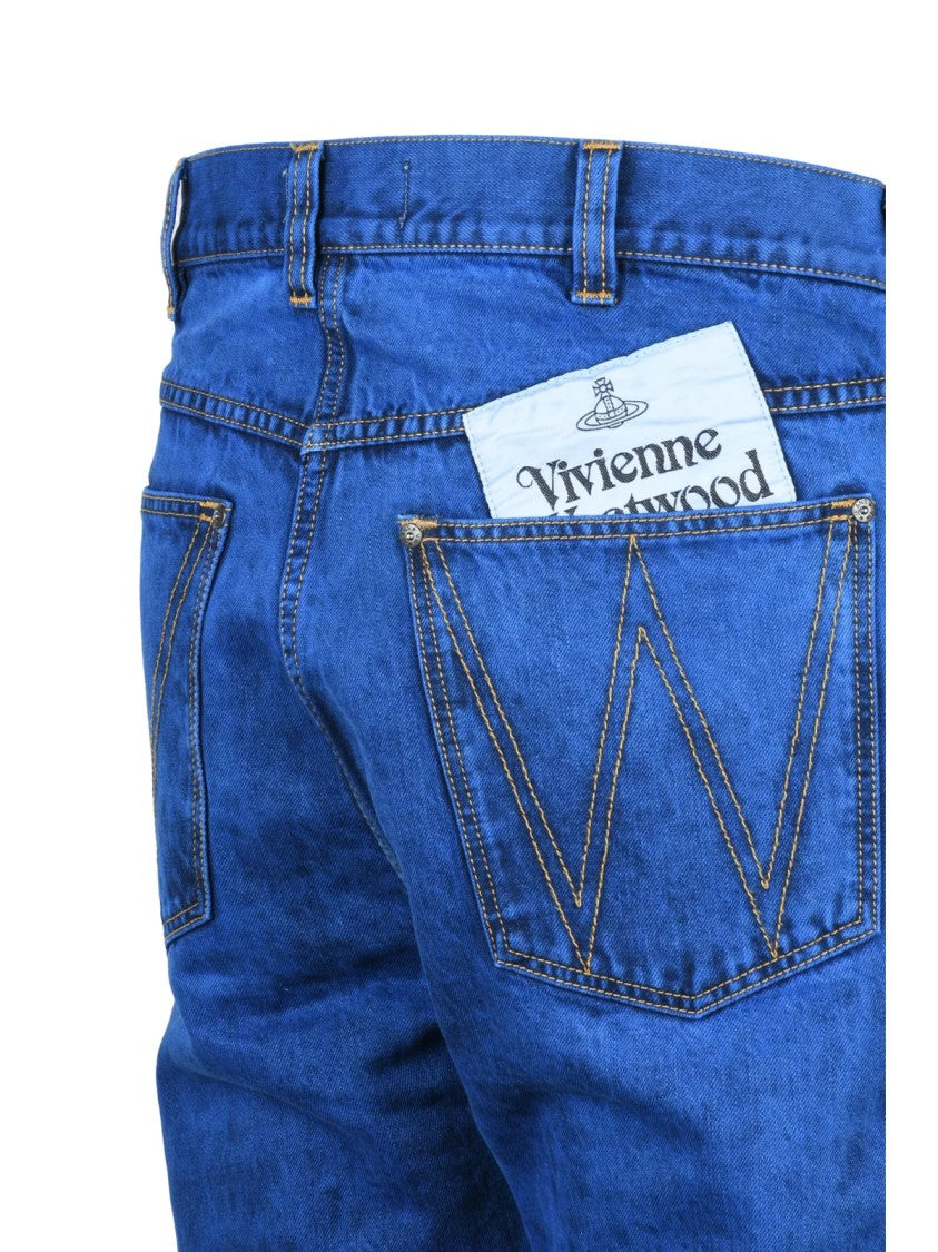 Vivienne Westwood Light Blue Cotton-Blend Ranch Jeans