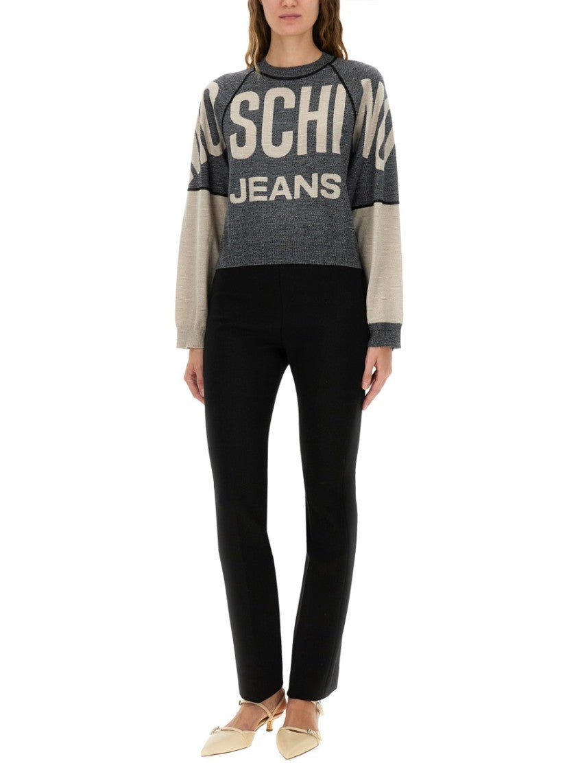 Moschino Cropped Jersey With Inlaid Logo