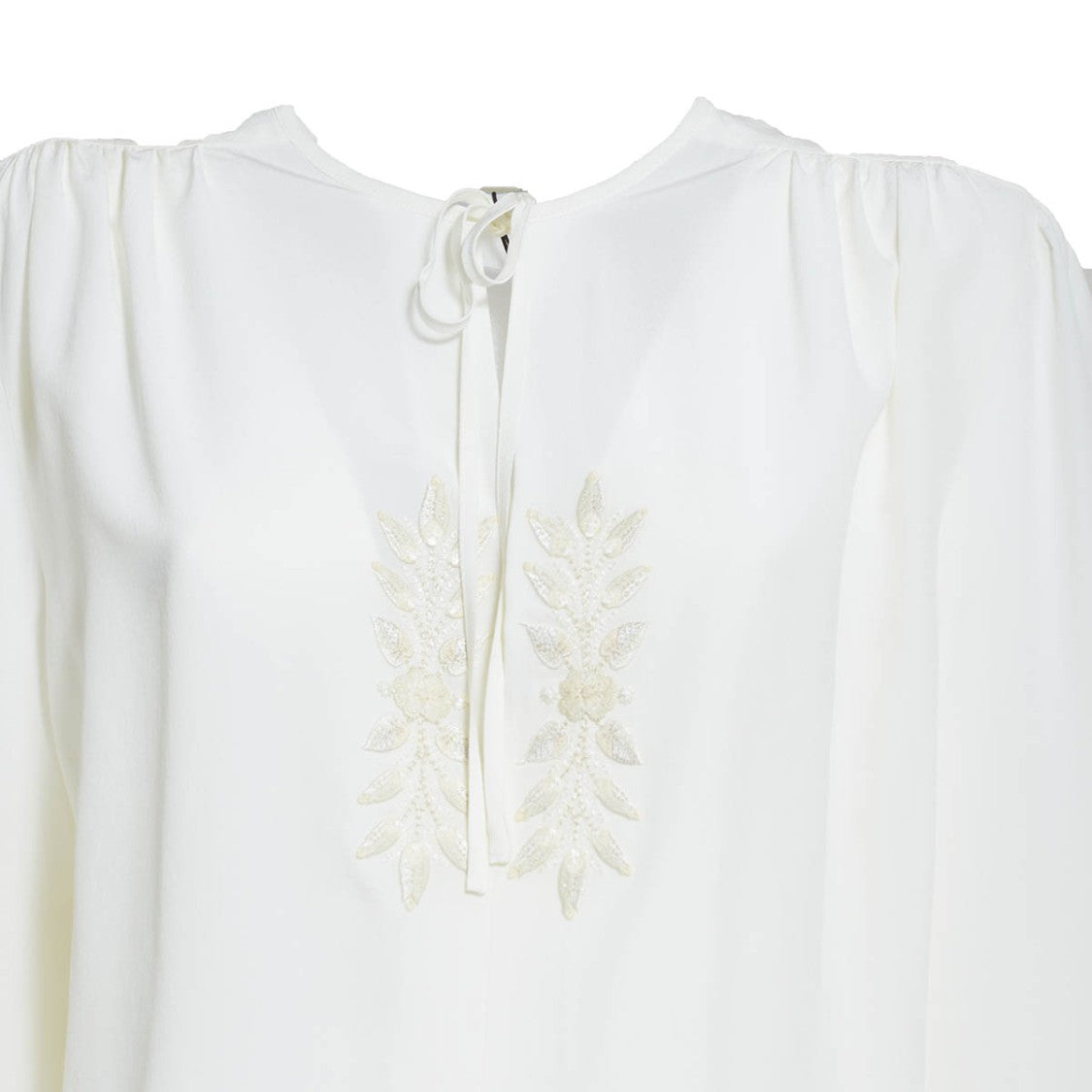 Etro Silk Blouse With Embroidery And Cream Bow