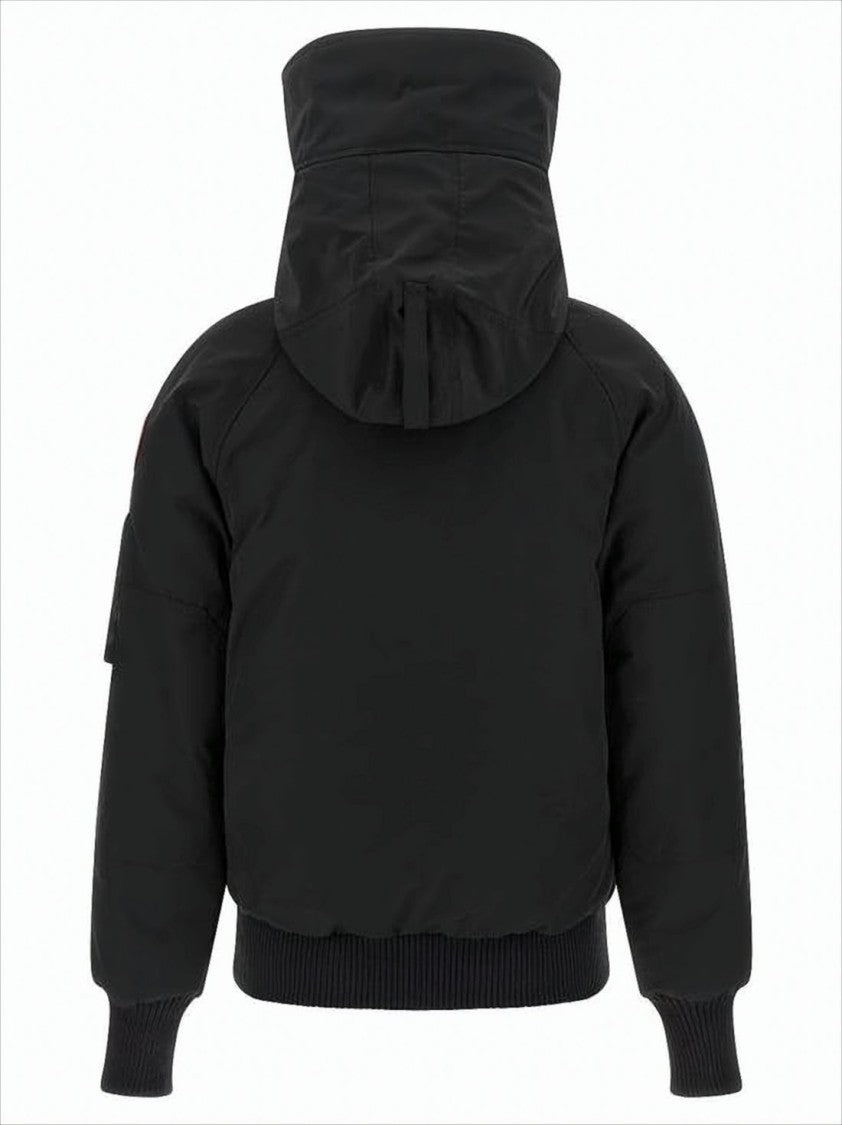 Canada Goose Padded Black Bomber Jacket With Adjustable Collar