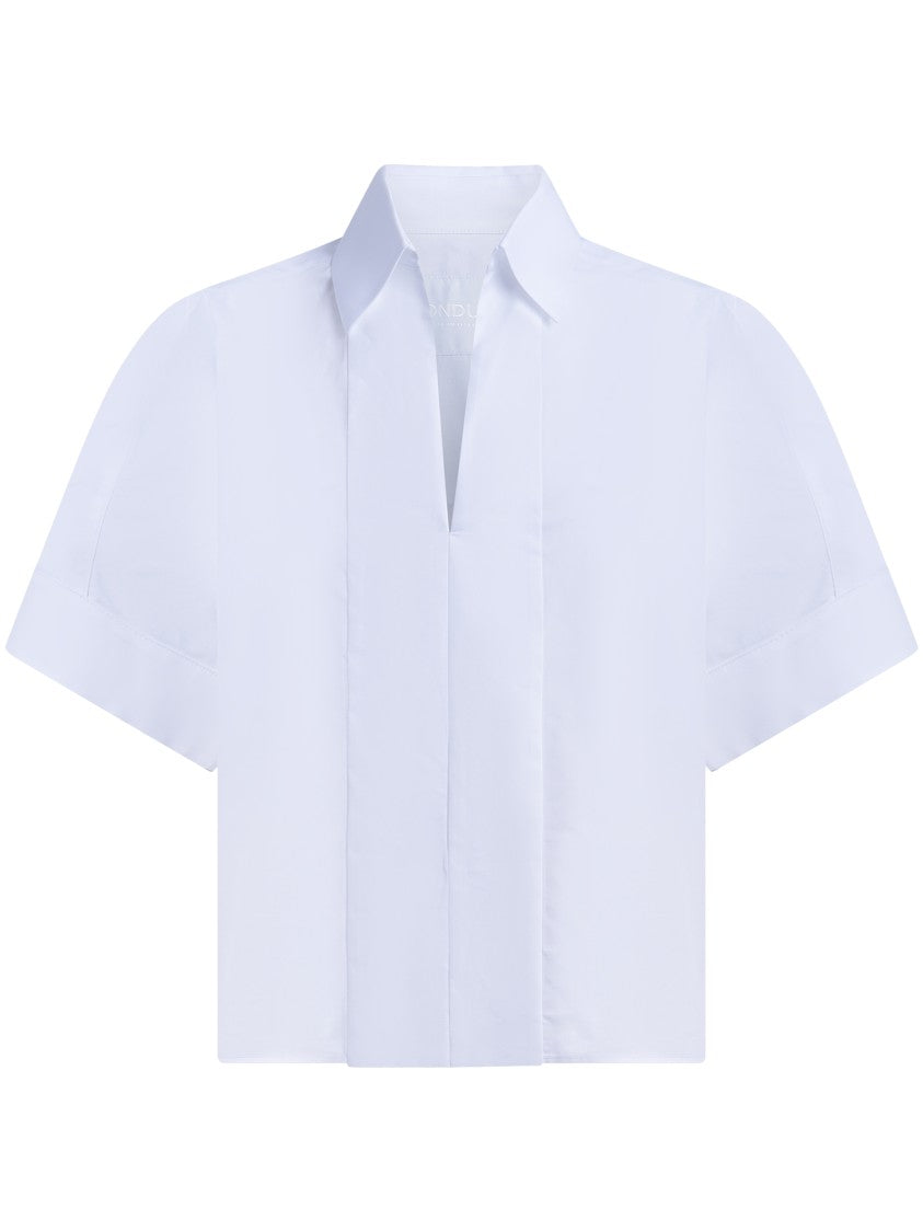Dondup Short-Sleeved Gabardine Shirt With Structured Collar