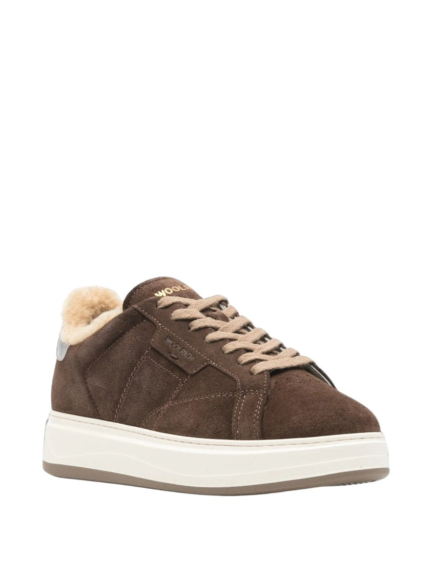 Woolrich Arrow Low-Top Calf Suede Shearling-Lined Sneakers