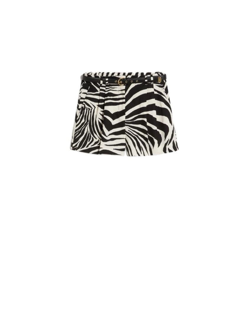 Max Mara High-Waisted Tailored Shorts With Zebra Print
